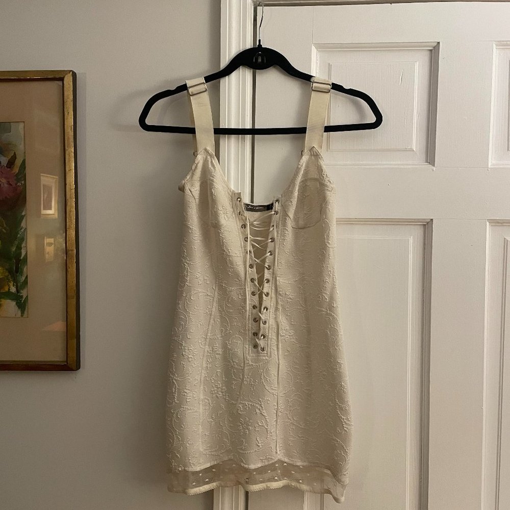 For Love and Lemons Lace Up Mini Dress